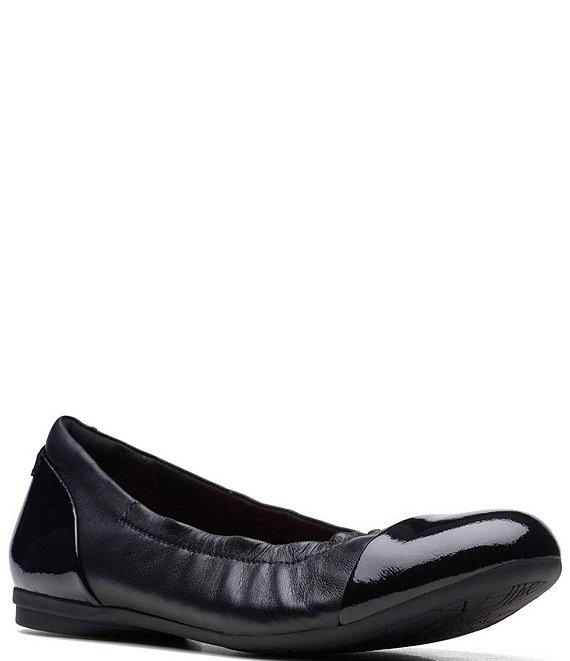 Clarks leather flats online