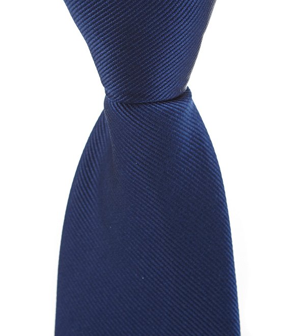Color:Navy - Image 1 - Boys Basic Solid 14#double; Tie