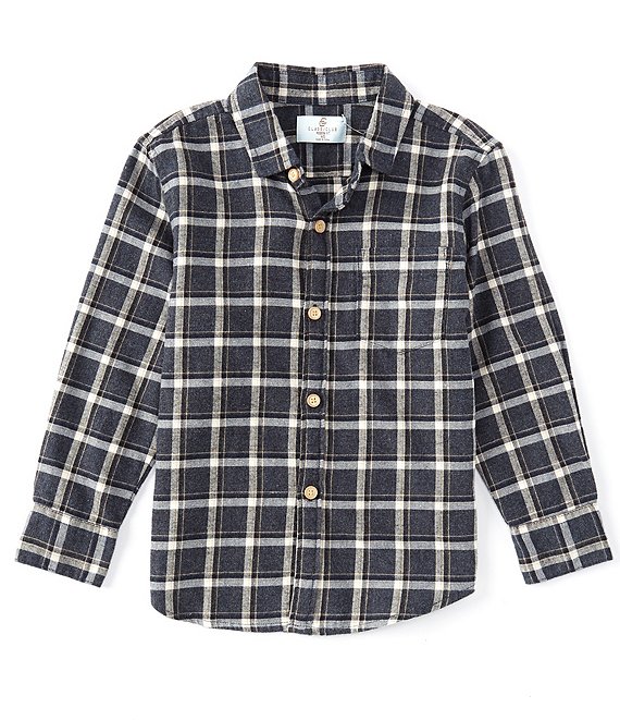 Class Club Little Boys 2T-7 Long Sleeve Flannel Plaid Button Front Shirt