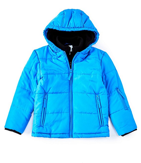 Color:French Blue - Image 1 - Big Boys 8-20 Bib Hooded Puffer Snow Jacket