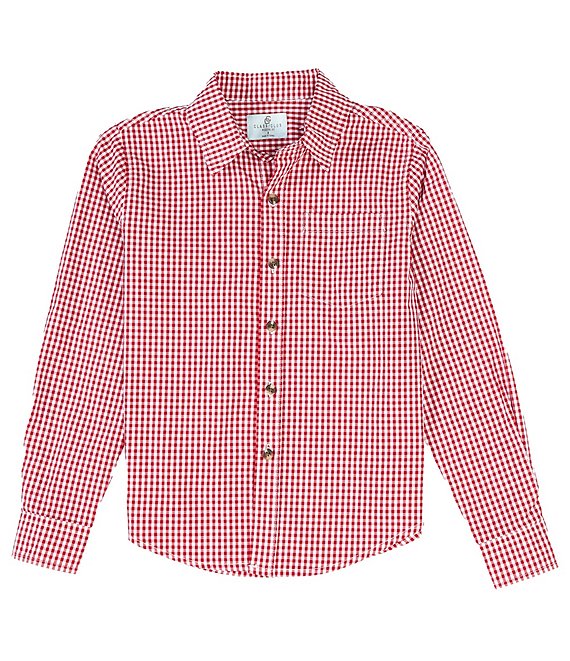 Class Club Big Boys 8-20 Long Sleeve Gingham Button-Up Sport Shirt ...