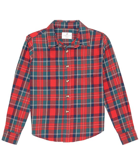 Class Club Big Boys 8-20 Long Sleeve Plaid Button-Up Sport Shirt ...