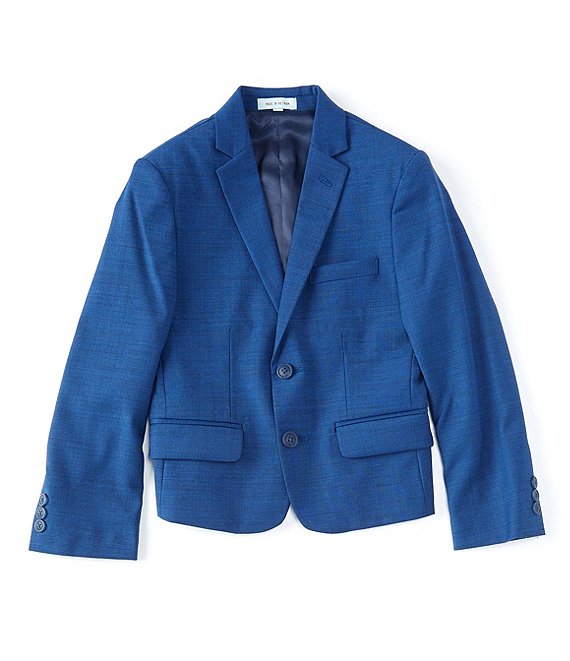 Color:French Blue - Image 1 - Big Boys 8-20 Sharkskin Dress Jacket