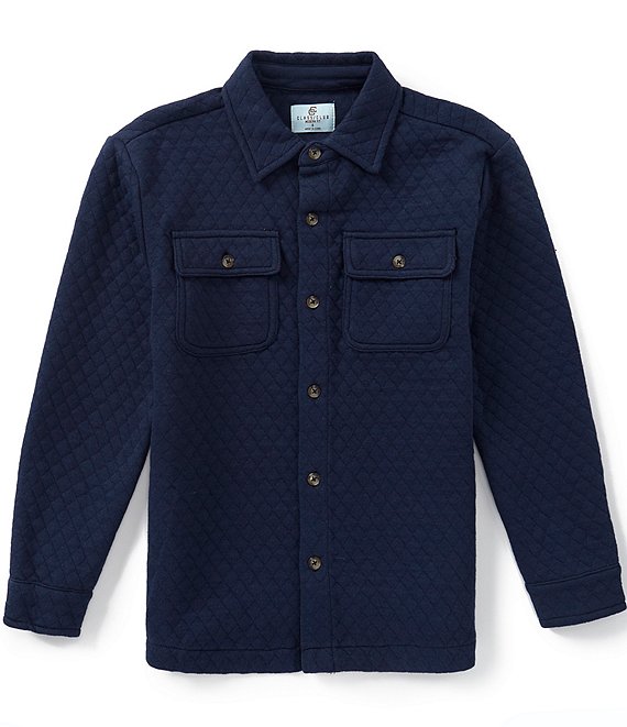 Class Club Big Boys Knit Quilted Button Front Long Sleeve Shacket