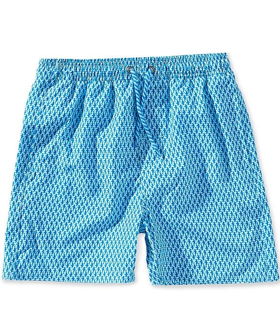 Class Club Big Boys Linear Shark Print Swim Trunks