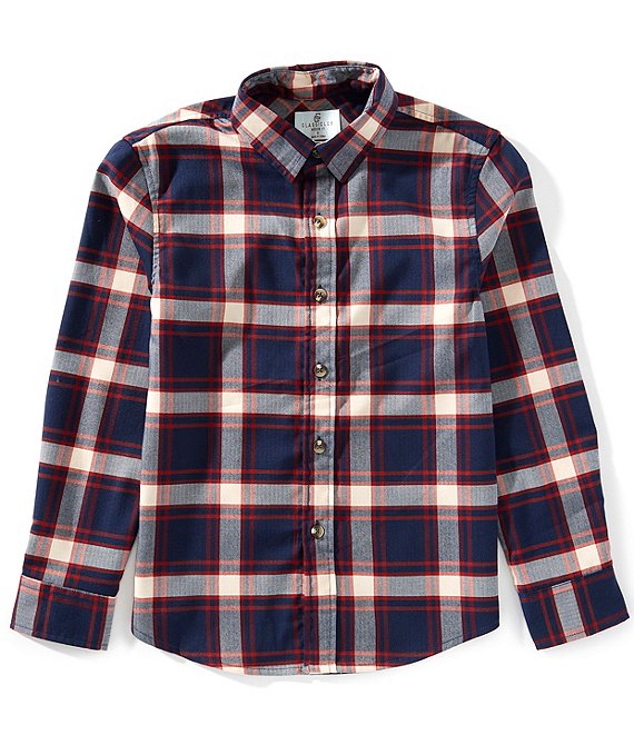 Class Club Big Boys Long-Sleeve Medium Plaid Sport Shirt