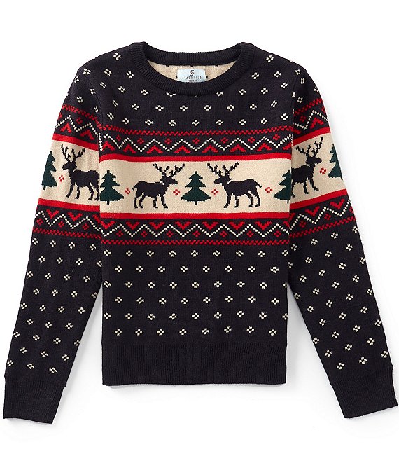 Class Club Big Boys Polar Bear Intarsia Crew Neck Sweater