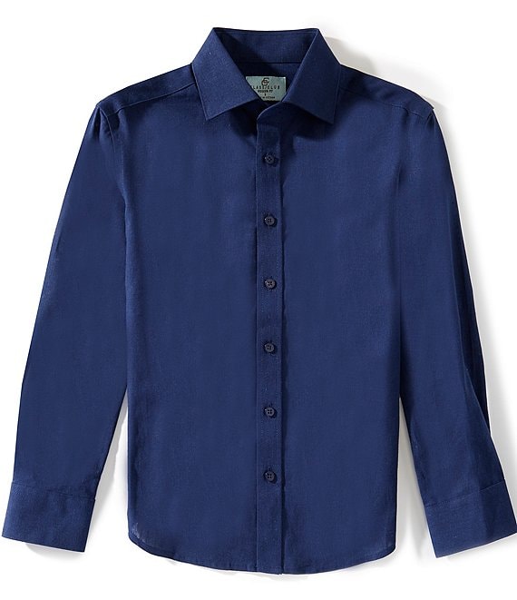Class Club Big Boys Solid Linen Long Sleeve Shirt