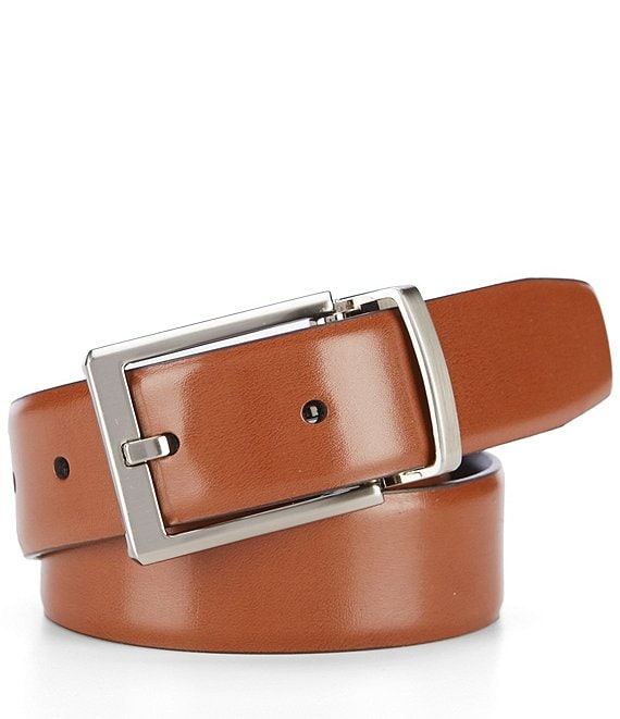 Color:Luggage - Image 1 - Boys Stretch Reversible Leather Belt
