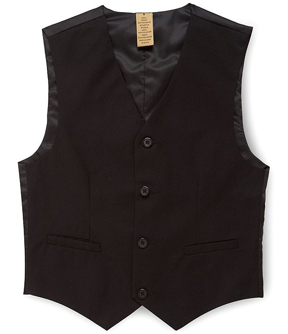 Color:Black - Image 1 - Gold Label Big Boys 8-20 Basic Black Vest