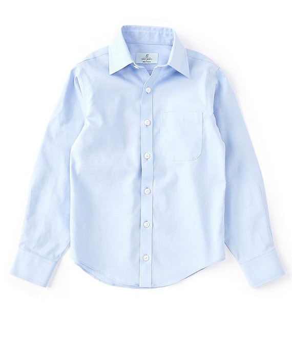 Color:Blue - Image 1 - Big Boys 8-20 Non-Iron Long-Sleeve Oxford Button-Front Shirt