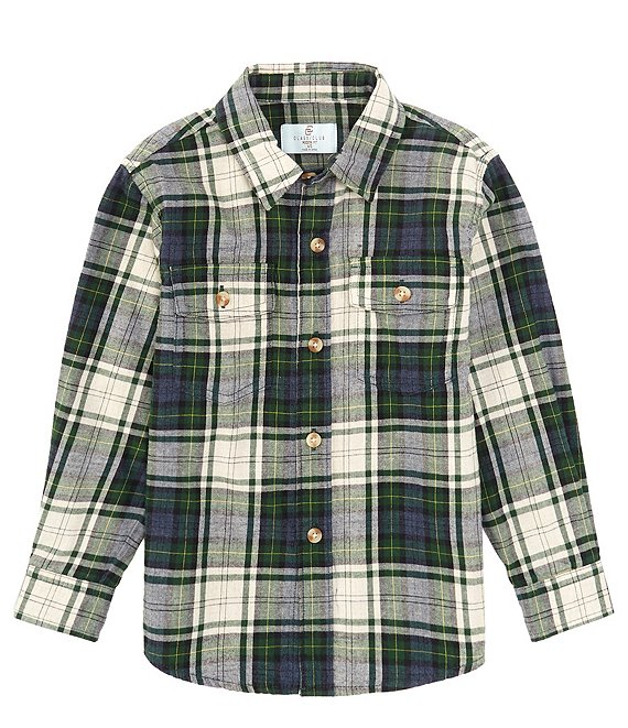 Class Club Little Boys 2T-7 Long Sleeve Medium Plaid Button-Up Sport ...