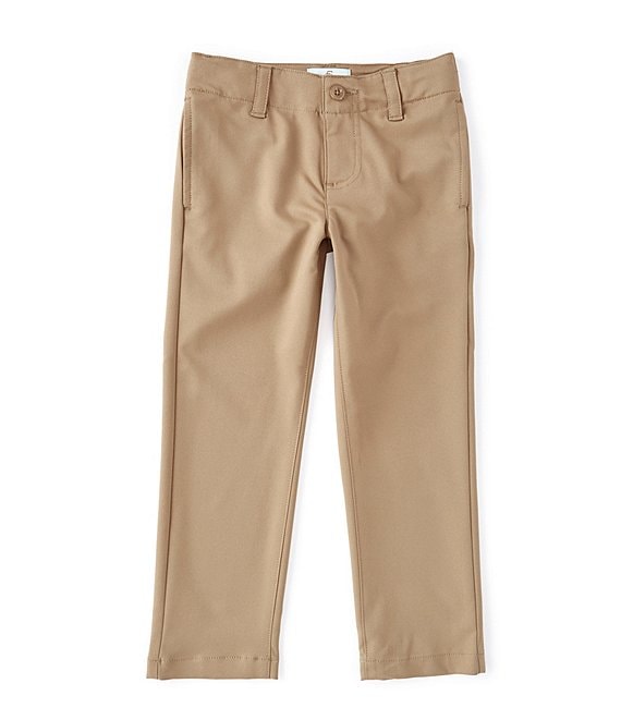 Color:Dark Khaki - Image 1 - Little Boys 2T-7 Modern Fit Comfort Stretch Synthetic Pants