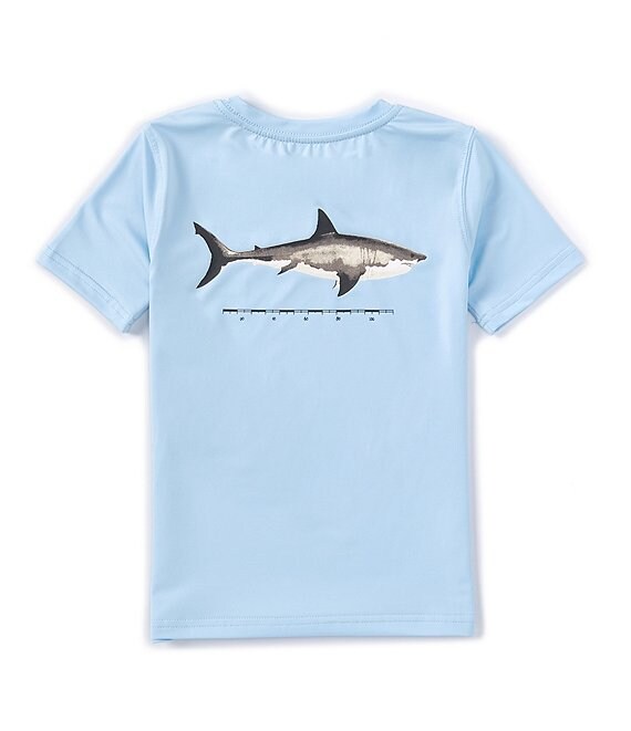 Class Club Little Boys 2T-7 Short Sleeve Shark Screen Print Rashguard ...