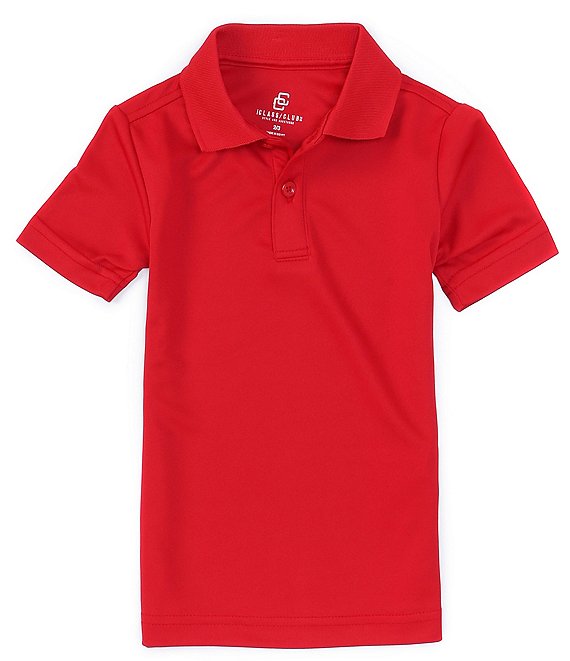 Color:Red - Image 1 - Little Boys 2T-7 Short-Sleeve Double-Knit Synthetic Performance Polo Shirt