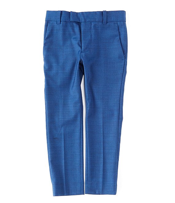 Color:French Blue - Image 1 - Little Boys 3T-7 Sharkskin Dress Pants