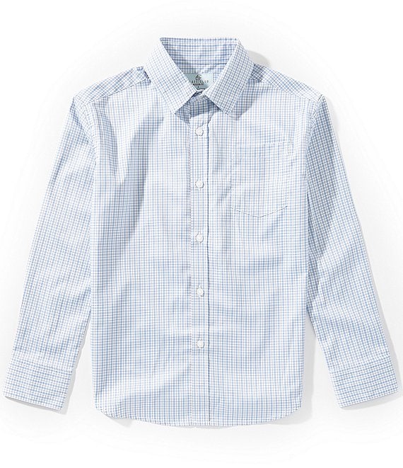 Class Club Little Boys Long Sleeve Button-Front Check Sportshirt