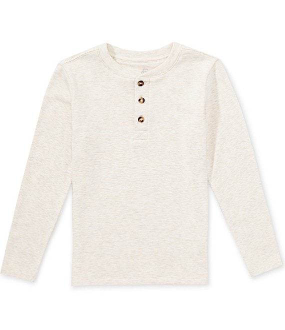 Class Club Little Boys Performance Stretch Knit Long Sleeve Henley Top