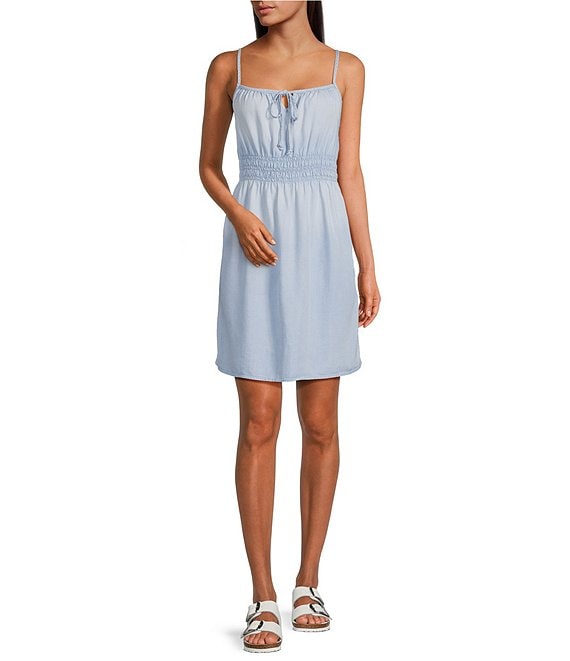 Color:Riviera Wash - Image 1 - Ruched Cami Dress