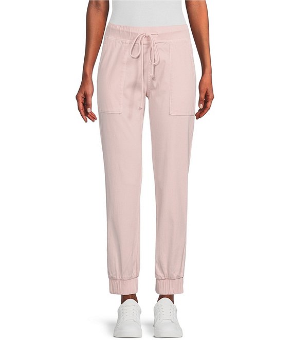 Color:Rose Petal - Image 1 - Twill Pocket Coordinating Cropped Joggers