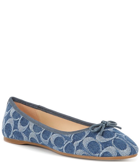 COACH Abigail Signature Denim Flats Dillard s