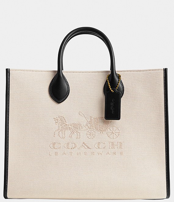 COACH Ace 35 Canvas Leather Colorblock Tote Bag Dillard s