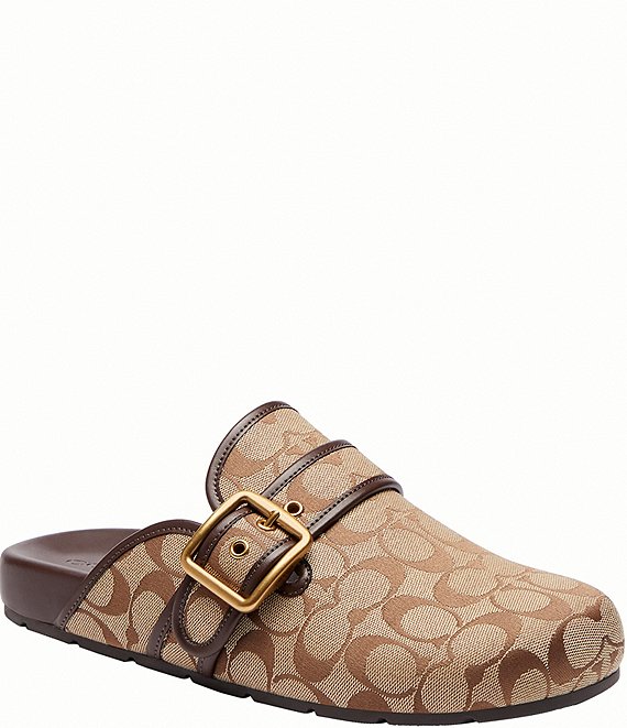COACH Archival Signature Sateen Jacquard Buckle Clogs