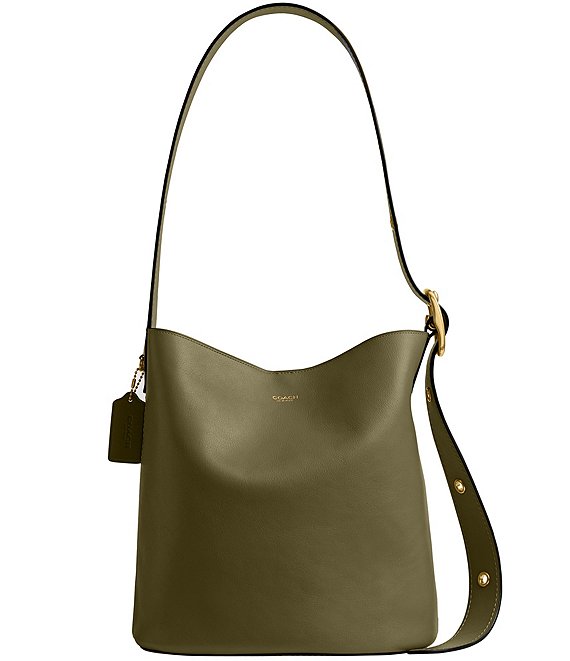 COACH Bleeker Leather Bucket Bag, Olive - Image 1