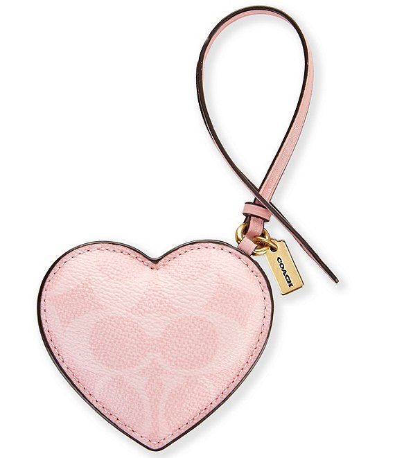 COACH Boxed Puffy Heart Signature Canvas Bag Charm
