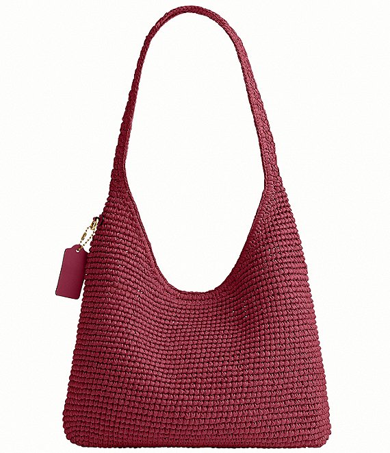 COACH Brooklyn 28 Straw Shoulder Bag | Dillard's
