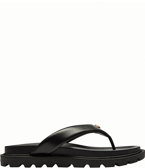 COACH Brynn Leather Thong Sandals | Dillard's