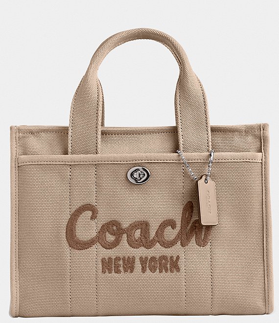 Coach Canvas Monogram Leather Trim Messenger Bag