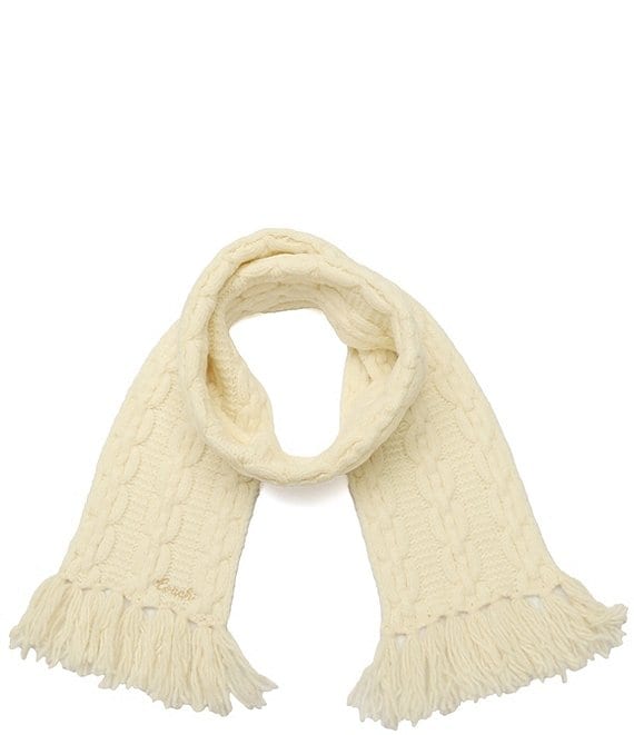 COACH Chain Cable Knit Fringe Oblong Scarf