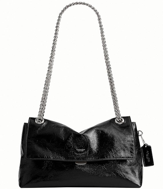 COACH Chelsea 30 Chain Strap Glazed Leather Shoulder Bag