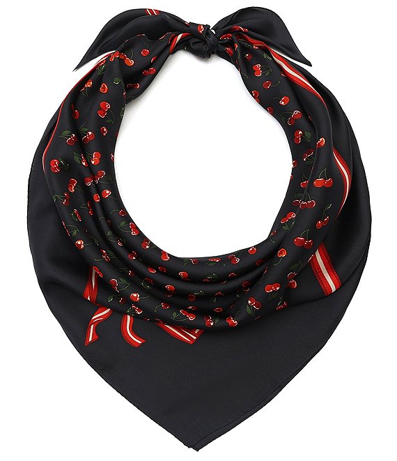 COACH Cherry Mix Printed Silk Square Scarf
