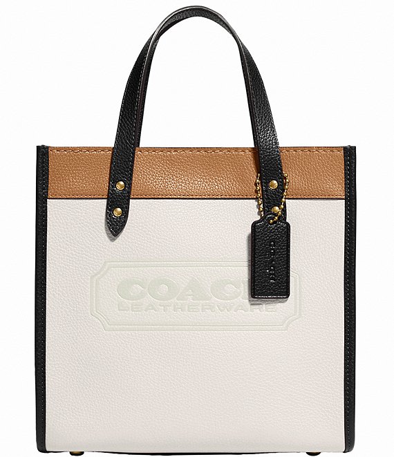 COACH Signature Logo Colorblock Leather Badge Field Tote Bag | Dillard's