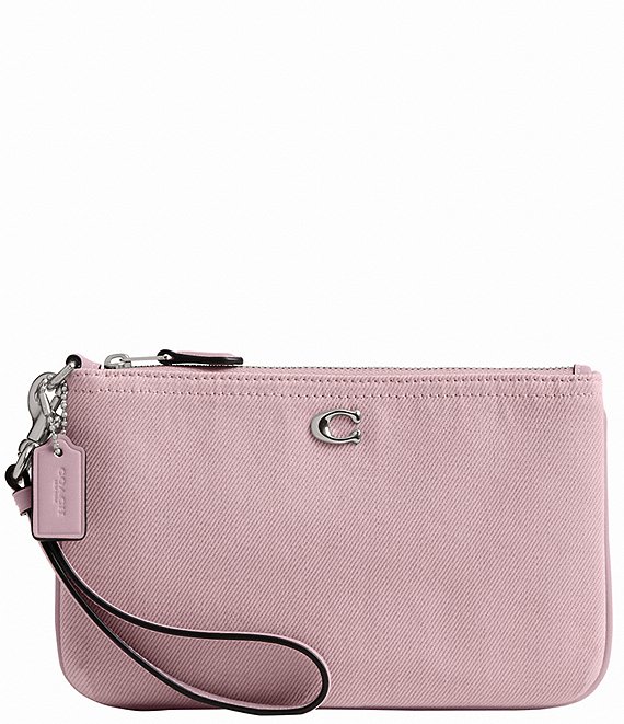 COACH Colored Denim Small Wristlet, Ballerina - Image 1
