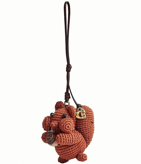 COACH Crochet Squirrel Bag Charm