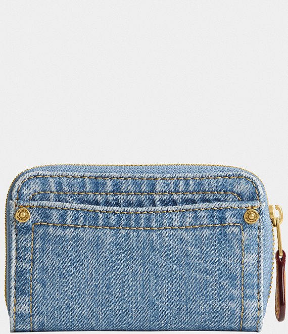 COACH Denim Essential Small Zip Around Wallet