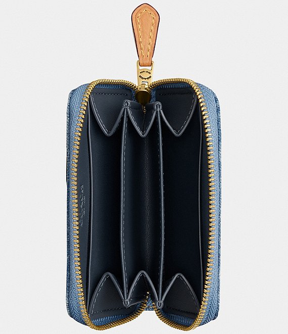 COACH Denim Essential Small Zip Around Wallet