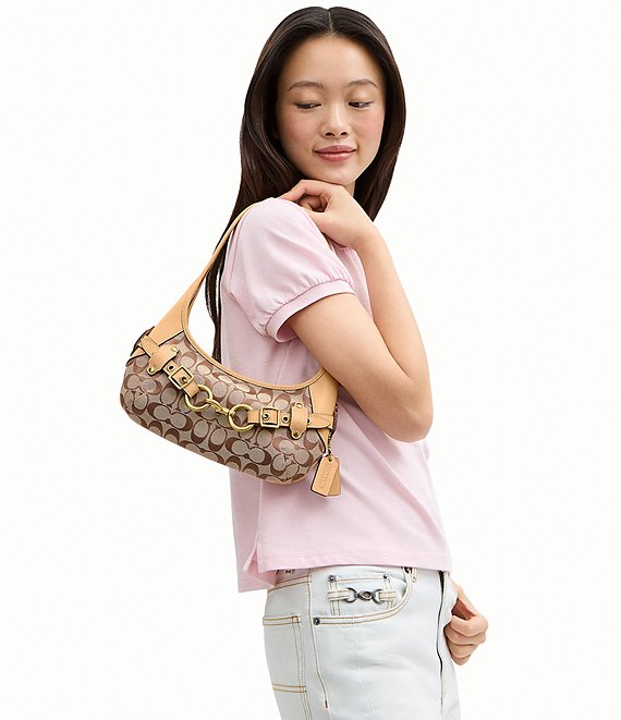 COACH Ergo Signature Logo Belted Canvas Shoulder Bag | Dillard's