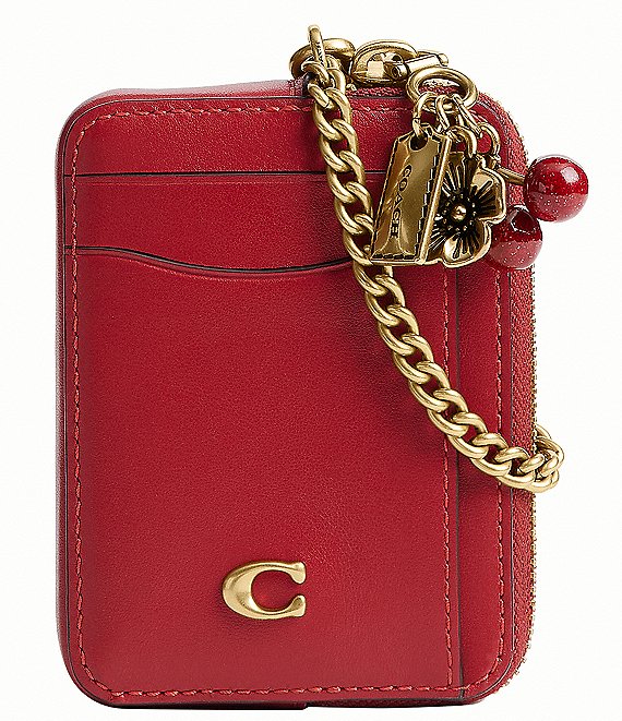 COACH Essential Cherry Charm Chain Card Case