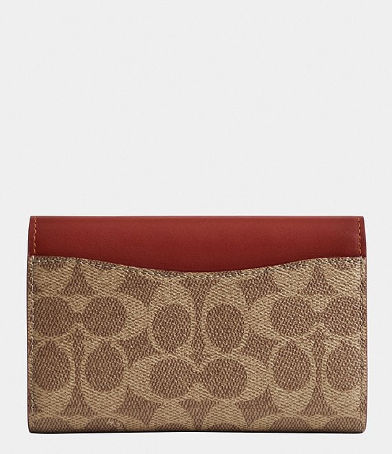 COACH Essential Medium Signature Canvas Flap Wallet | Dillard