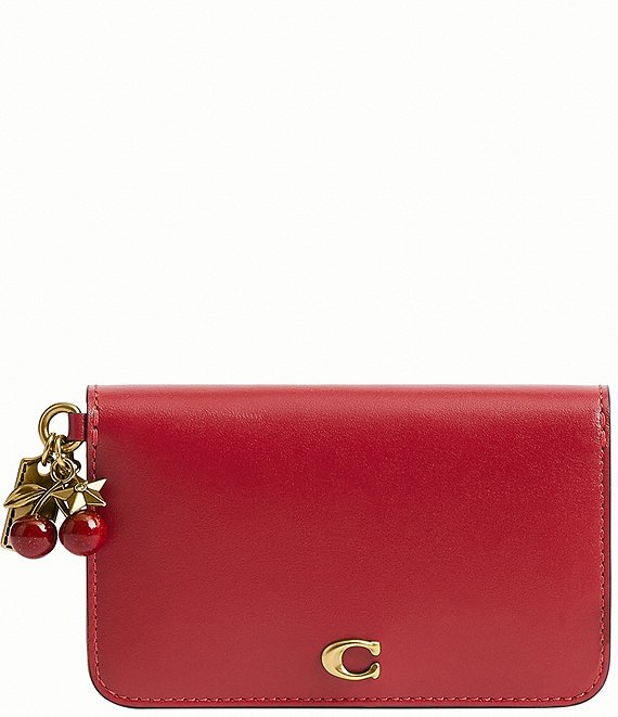 COACH Essential Slim Cherry Charm Card Case