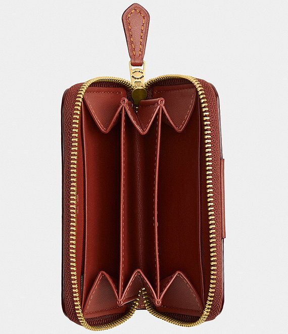 COACH ブラウンレザー ケース COACH Essential Small Zip Around Card Case | Dillard's