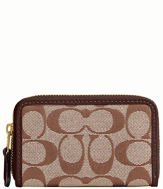 COACH Essential Small Zip Around Signature Jacquard Card Case