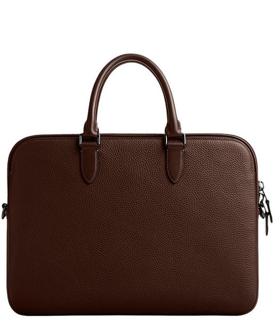 COACH Gotham Pebble Leather Slim Briefcase | Dillard's