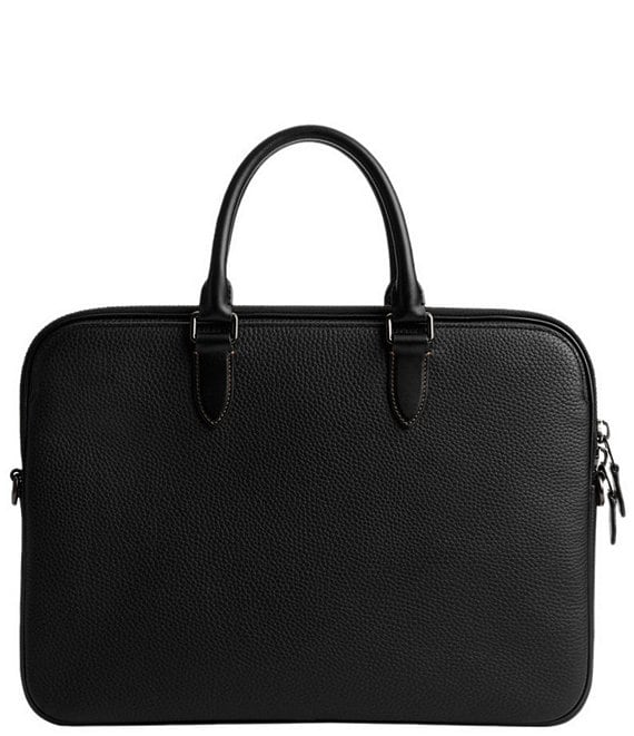 COACH Gotham Pebble Leather Slim Briefcase | Dillard's