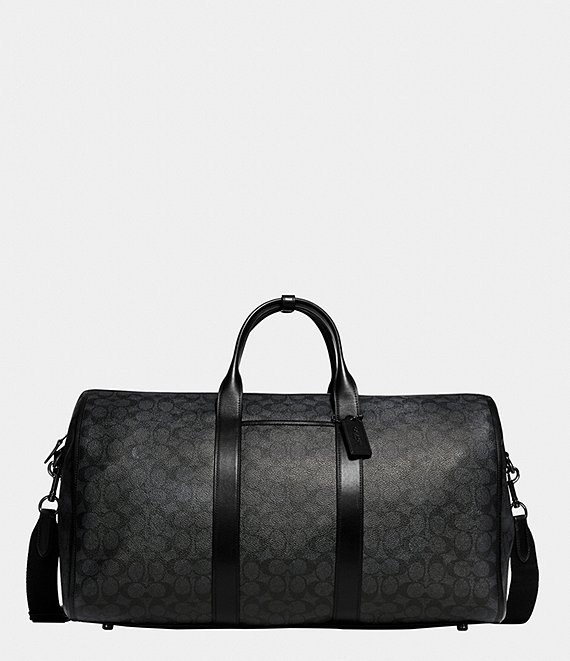 COACH Gotham Signature Coated Canvas And Refined Calfskin Leather Duffel Bag