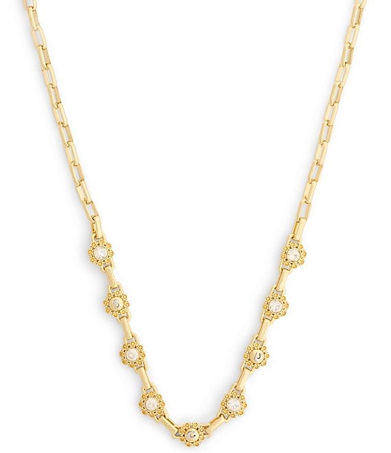 COACH Heirloom Tea Rose Bib Collar Necklace